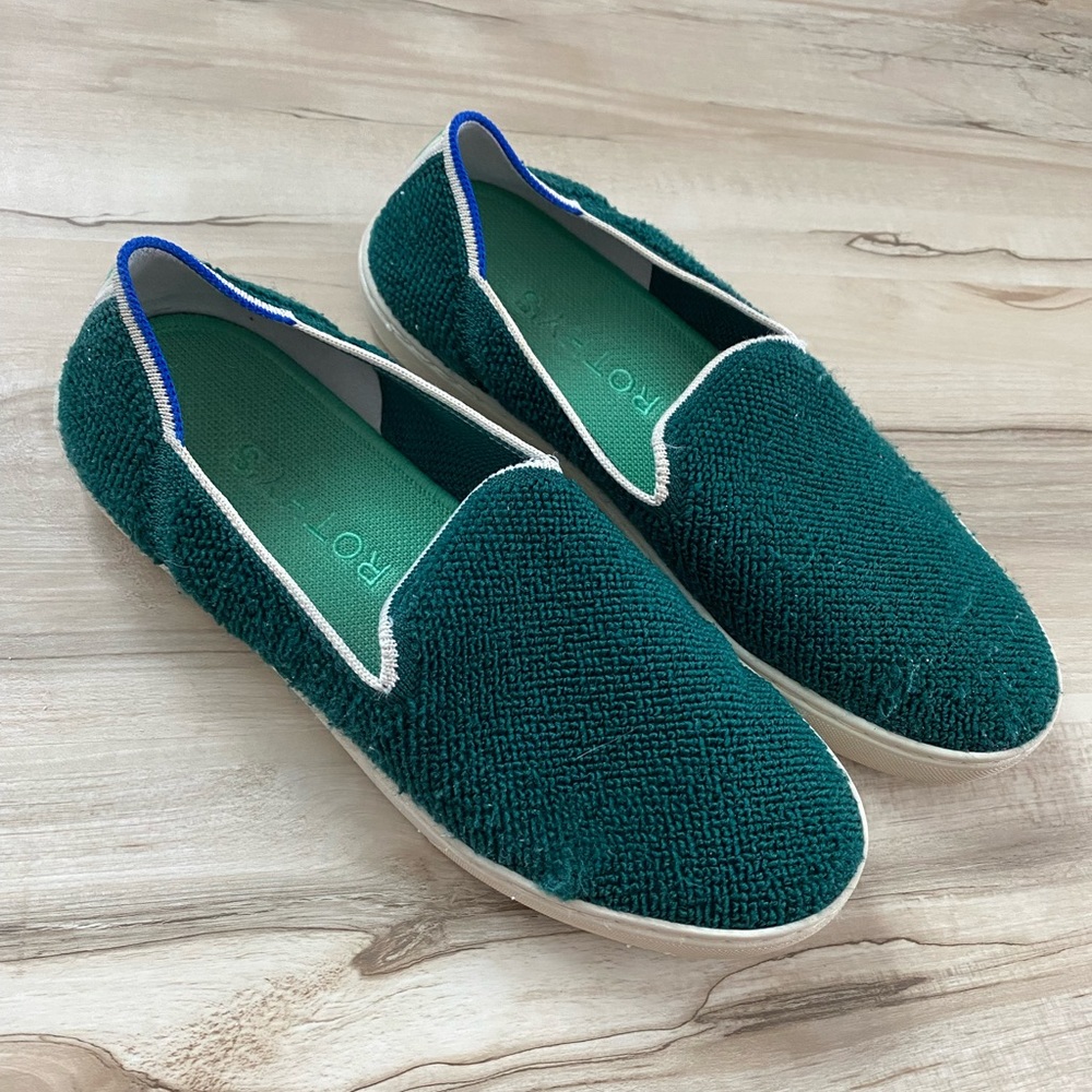 Rothys Womens Size 9 Green Slip On Sneaker